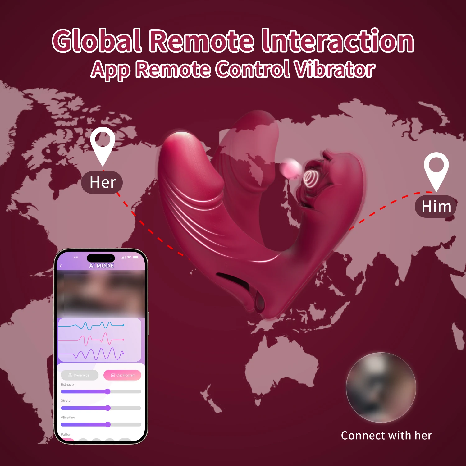 APP Remote Finger Vibrator 9 Vibration + Tapping Dual Clit & G-Spot Stimulator Rechargeable Adult Sex Toy for Women & Couples 4