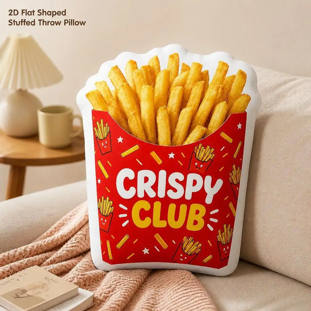 Snack Time Fries Plush Pillow Cushion Irregular Stuffed Throw Pillow Home Decor Gift Sofa Bed