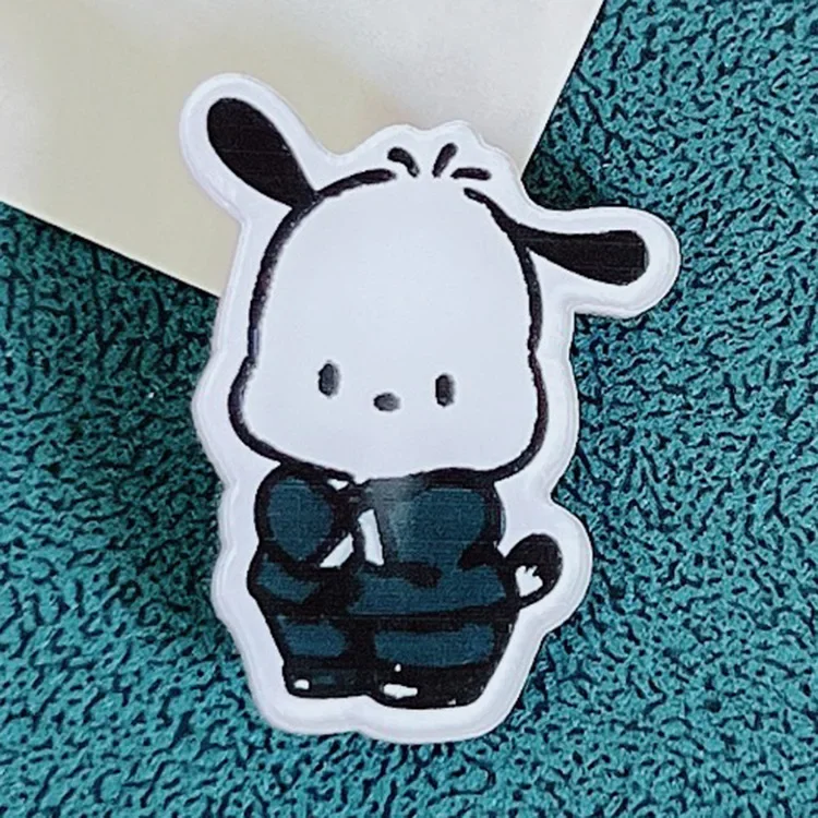 Kawaii Sanrio Ins Cute Children\'s Badge Cartoon Acrylic Pochacco Brooch Wholesale Clothes Bag Pendant Jewelry Pin Gift