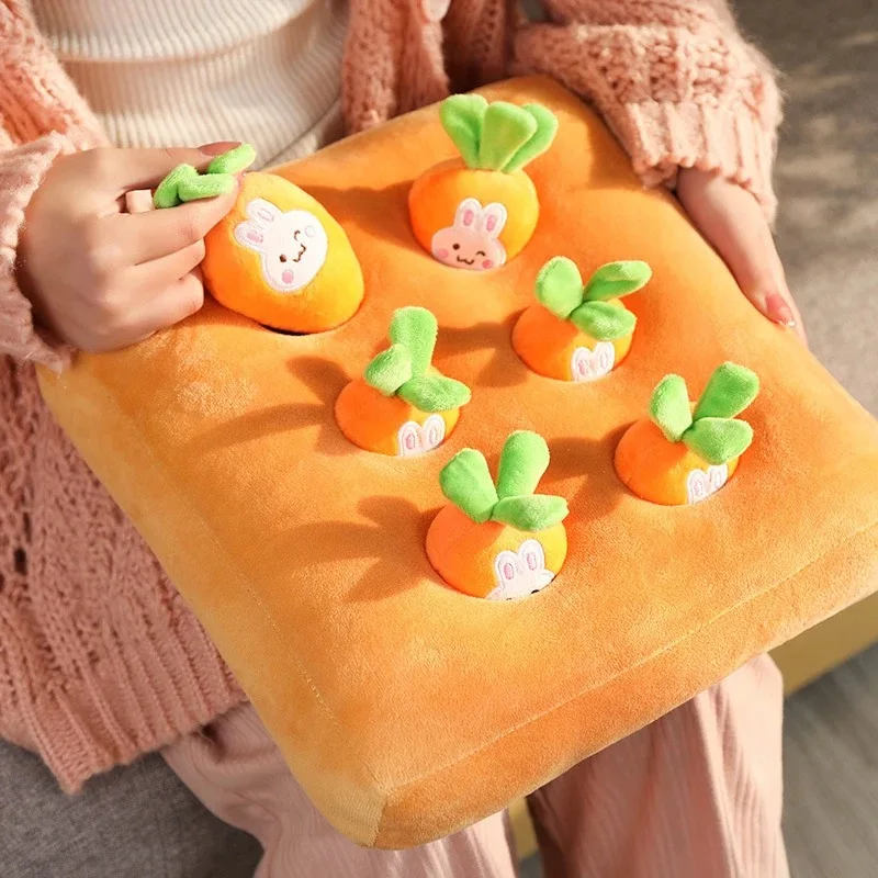 Baby Montessori Pulling Vegetable Fruit Plush Toy Set Pull the Carrot Picking Game Parent-child Interaction Education Plush Toy