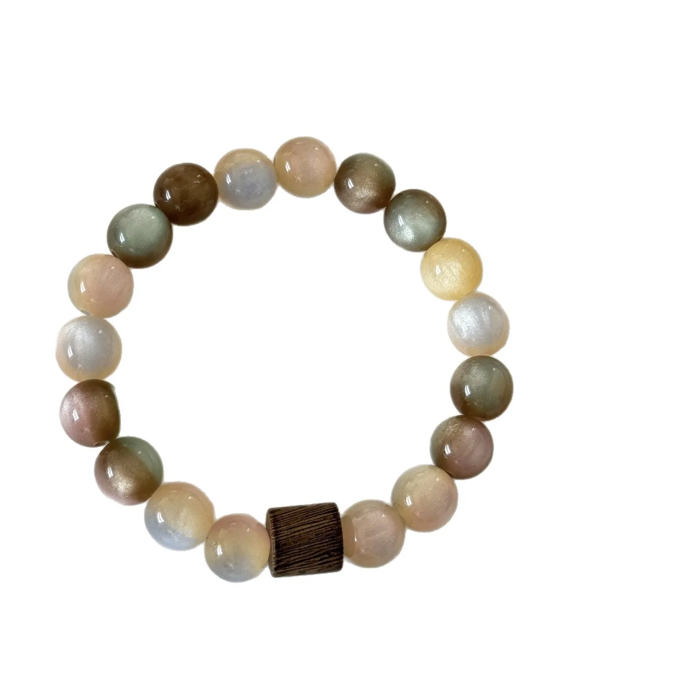 Sunset Rose Gradient Resin Cat's Eye Bracelet Unique Unique Unique Retro Pink Brown Couple Jewelry Gift