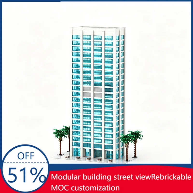 

2399Pcs 180 E Broad Office Tower Model Building Blocks Educational Diy Assembly Toy Festival Gifts Children Skyscraper Display