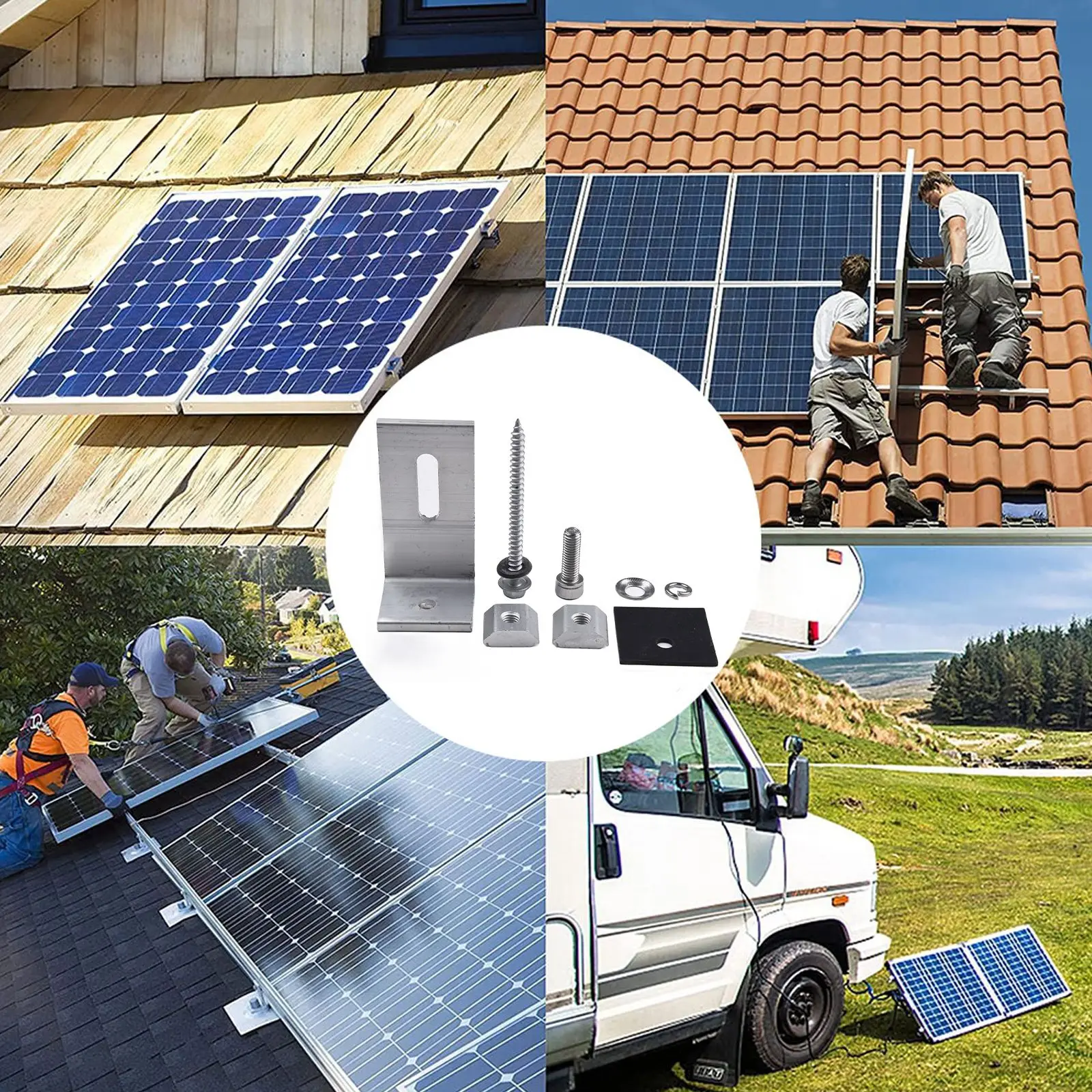 10Pcs Aluminum L Foot Mounting Bracket For Sloped Tin Roof Solar Panel Rail System Heavy Duty Rust Proof Installation Hardware