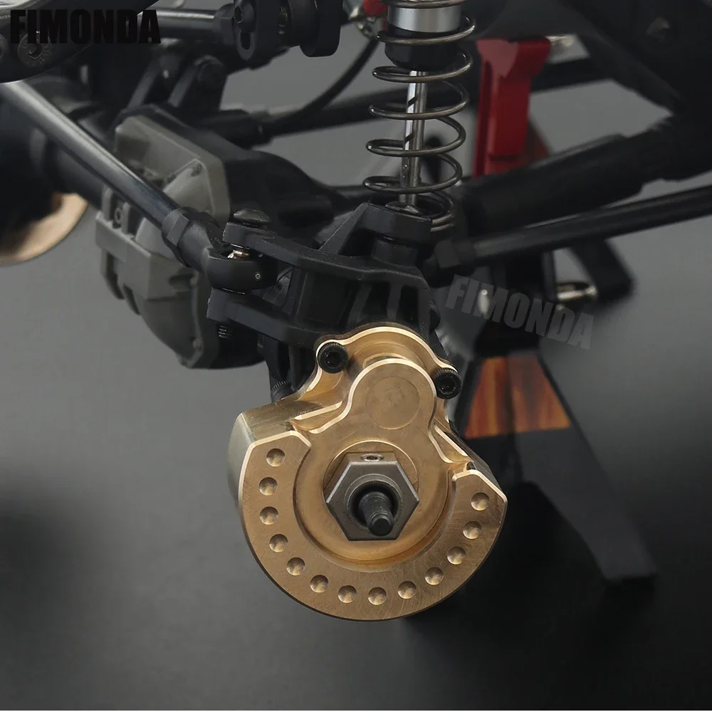 Conjunto resistente de bronze do peso contrário do eixo de movimentação portal habitação amortecedor montagem para 1/10 rc crawler trx4 trx6 peças de atualização