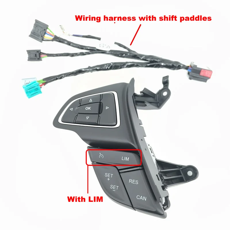 For Ford Focus MK3 2015-2018 Kuga 2017 Cruise control switch Multifunction steering wheel button Bluetooth audio button