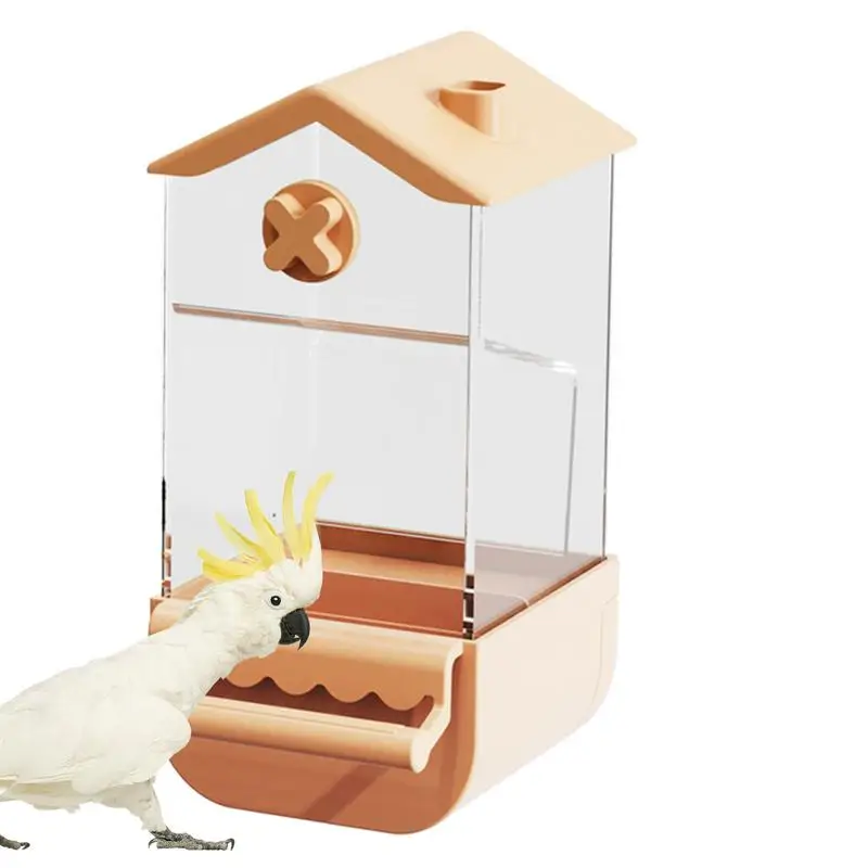 

Automatic Bird Feeder For Cage Parrot Food Dispenser Lovebird Food Container Splash-Proof Feeding Supplies For Cockatiel