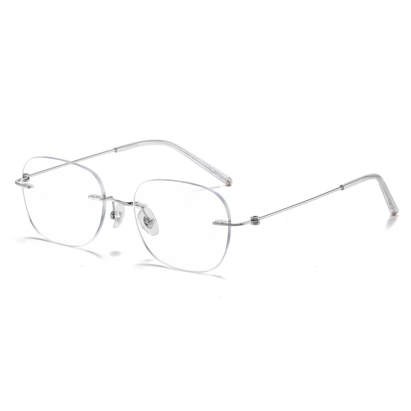 DIEDIESEE جديد إطار نظارات بدون إطار من التيتانيوم الخالص خفيف للغاية للرجال والنساء إطار نظارات طبية بصرية WT0007-40 #6