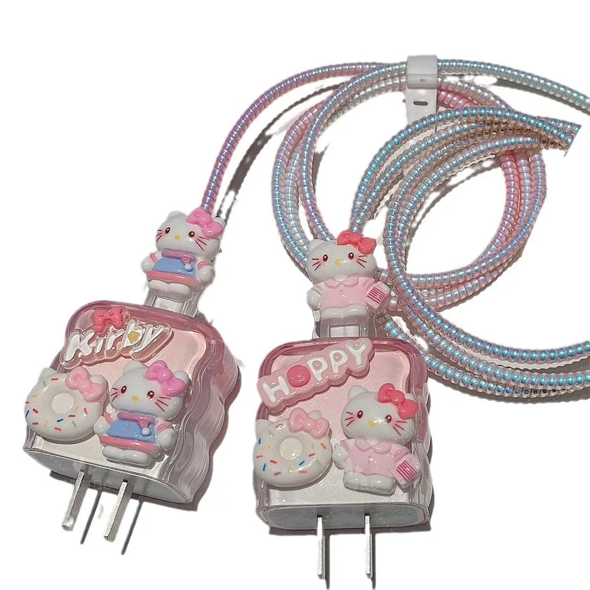 2025 الغطاء الواقي لشاحن أبل الجديد الأكثر مبيعًا بيجامة دونات وردية اللون Kt غطاء حماية لكابل البيانات #5