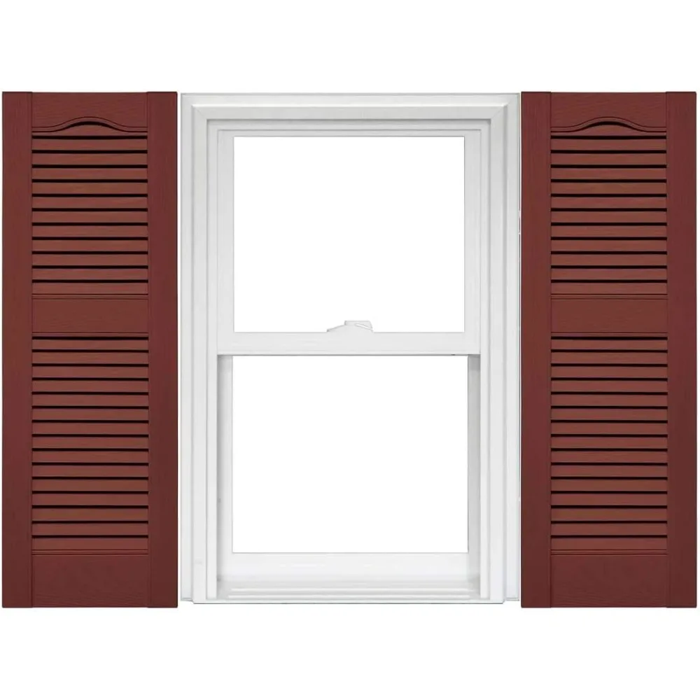 Open Louver Vinyl Shutters (1 Pair) - 14.5 x 80