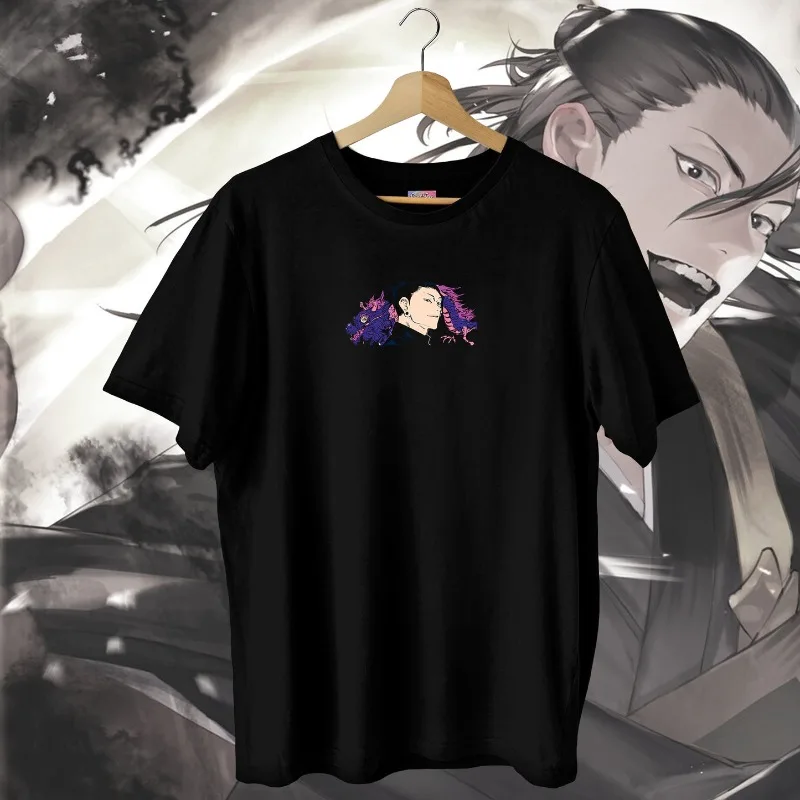 Jujutsu Kaisen Geto Suguru T Shirt Men Anime Dragon Graphic Double Sided Print Short Sleeve Oversized Streetwear Black Tees