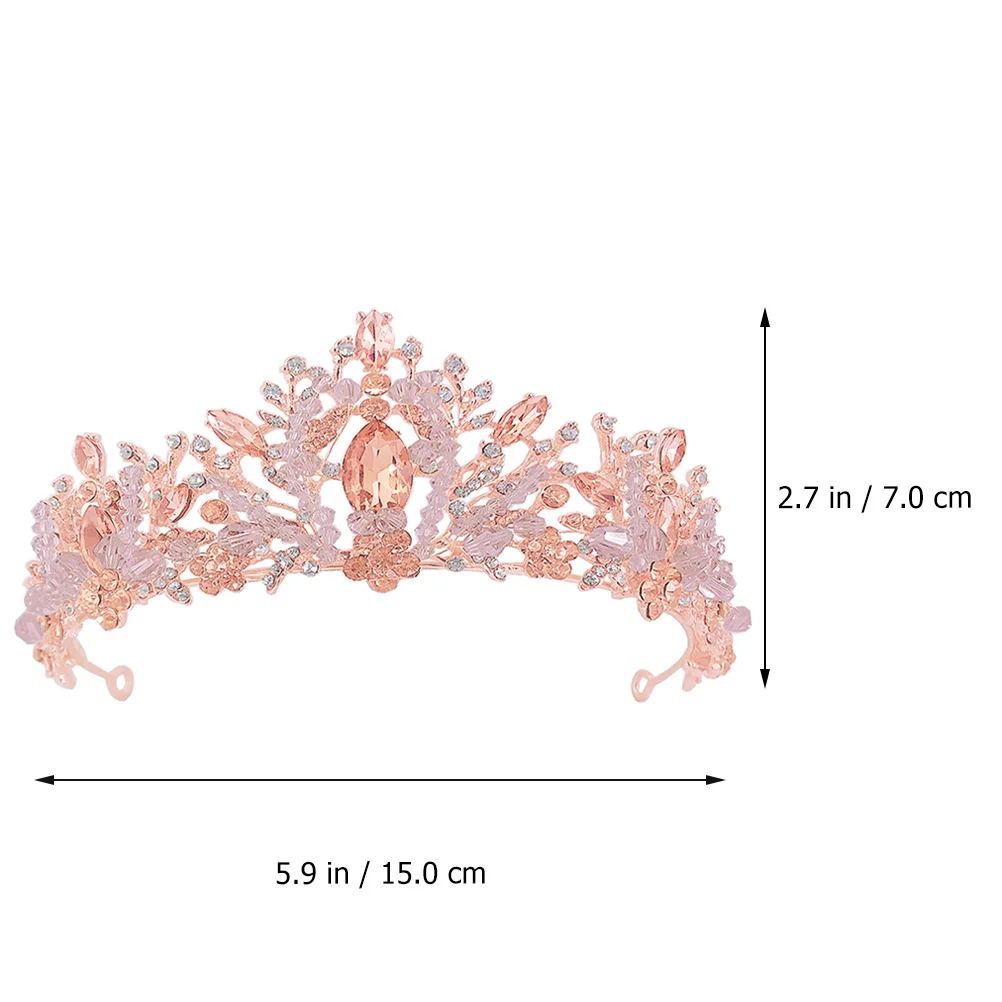 

1Pcs Bridal Tiara Wedding Crown Pink Diamond Elegant Design Comfortable Fit for Girls Women Instant Stunning Hairstyle Accessory