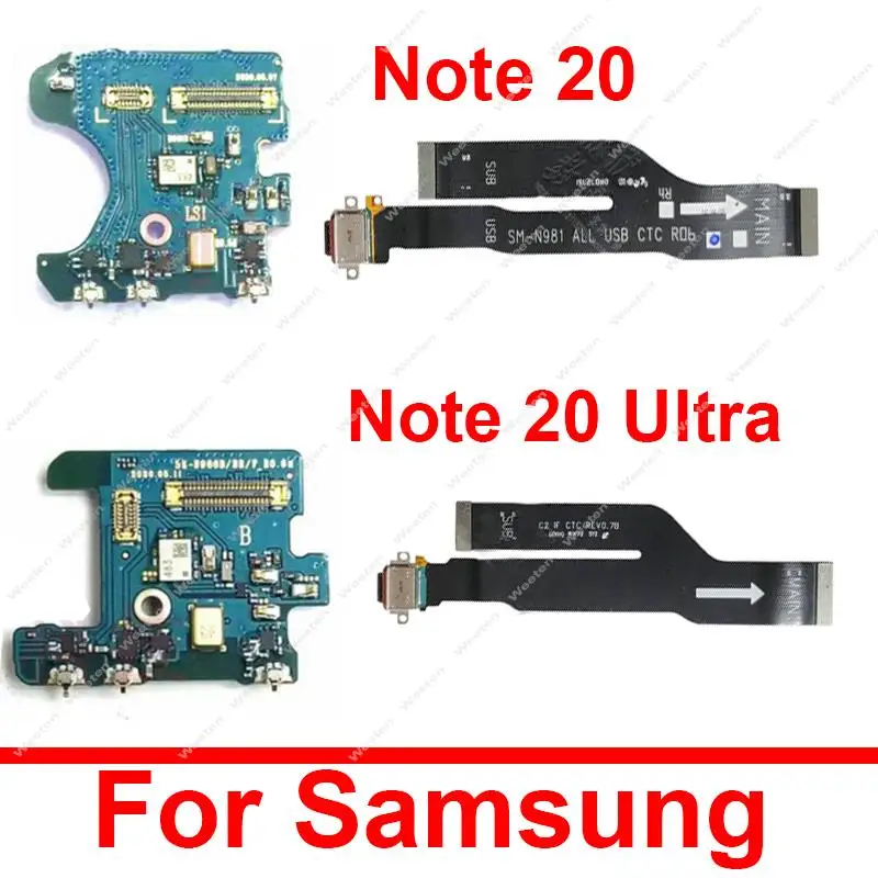 Microphone Board Dock USB Charging Flex Cable For Samsung Galaxy Note 20 Ultra N981 N9810 N981B/U/N N986 N986B N986F N986U/D/N