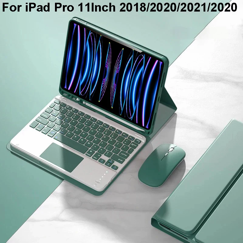 

Чехол для iPad Pro 11 дюймов, для iPad Pro 11 дюймов 2018 2020 2021 2022 Чехол с Bluetooth-клавиатурой