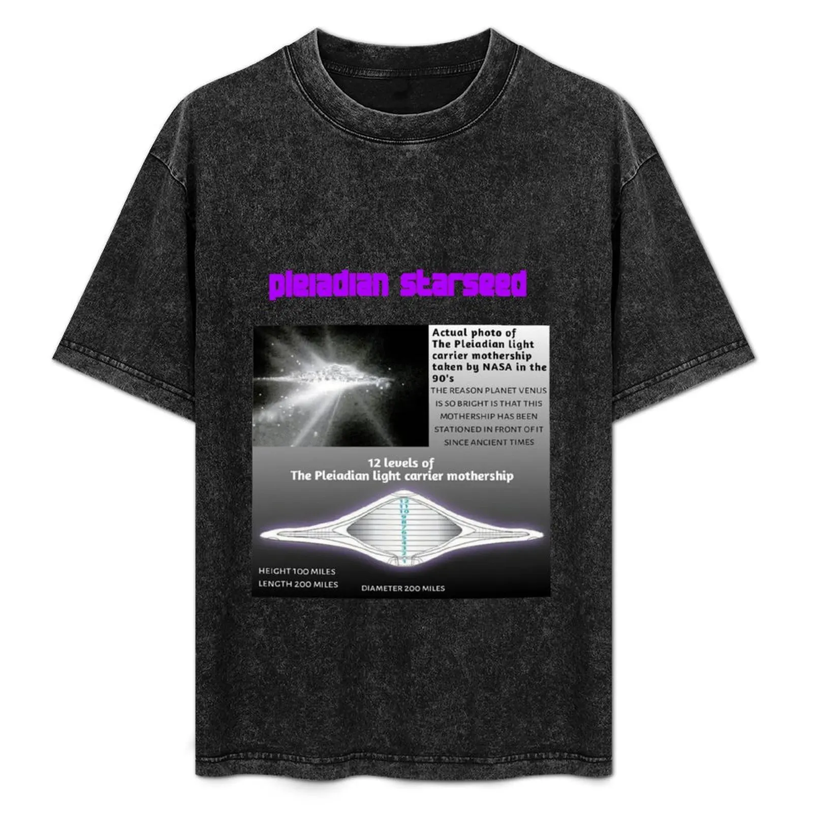 

REAL Pleiadian Lightship Image T-Shirt Plus Size Basic Short Sleeve Top