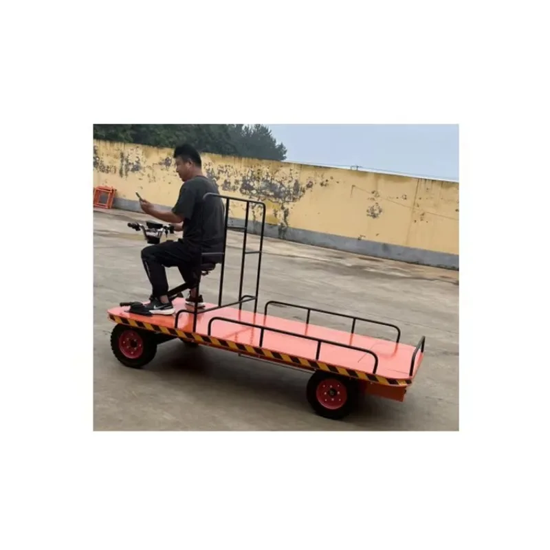 Heavy Duty Transport Motorized Carts 4 Wheels Battery Powered Electric Flat Multifunction Cart