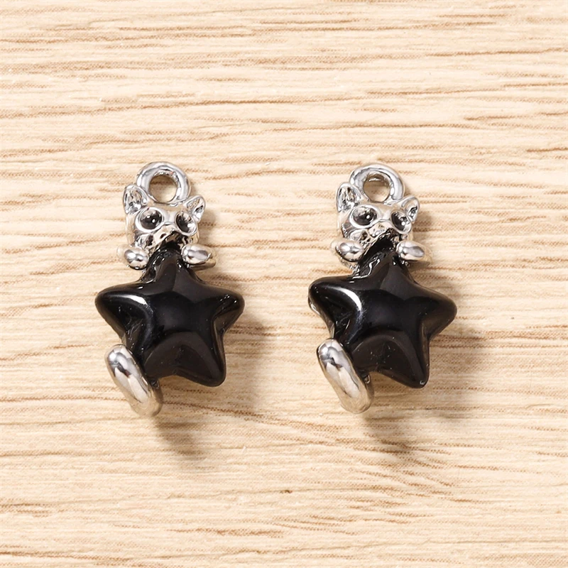 5 Stück, 10 x 18 mm, zarte Kristall-Stern-Anhänger zum Schmuckbasteln, für Ohrringe, Halsketten, Armbänder, DIY-Bastelarbeiten und Accessoires. – Detail 16