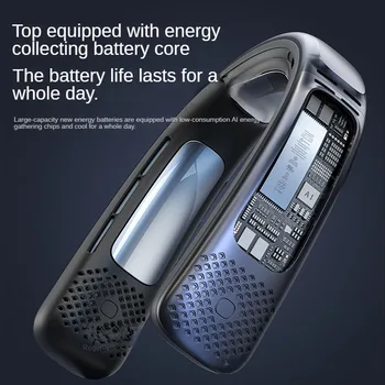 휴대용 목 선풍기, 핸즈프리 블레이드리스 선풍기, 3000 MAh 배터리 구동 웨어러블 개인 선풍기, 블레이드리스, 충전식 헤드폰