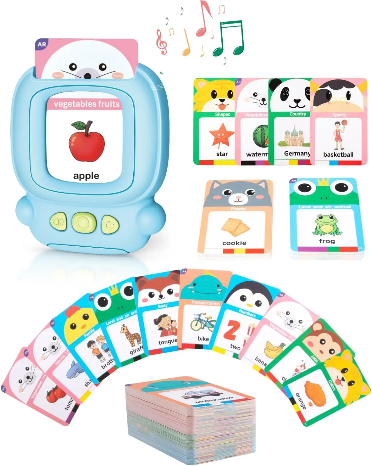 Talking Flash Cards, Sensory Toys, Learning Materials Audible Flash Cards For Toddlers, 224 Educational Sight Words Cards Pocket