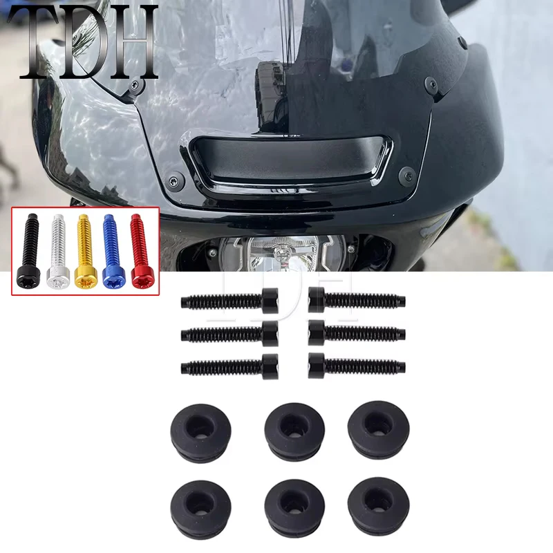 

Headlight Fairing Windshield Rubber Grommets Bolt Pressure Relief Cushion Accessories For Harley Low Rider ST 117 FXLRST 22-2024