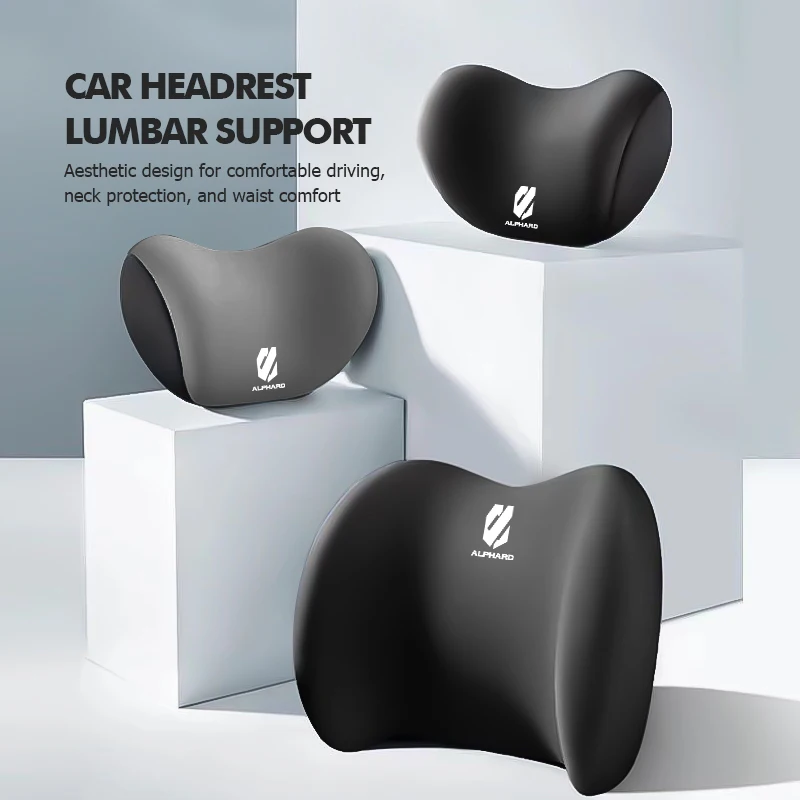 Car Lumbar Support Headrest Double Concave Arc Comfort Pillow For Toyota Alphard Vellfire 10 20 30 Series 2020 2021 2022 2023