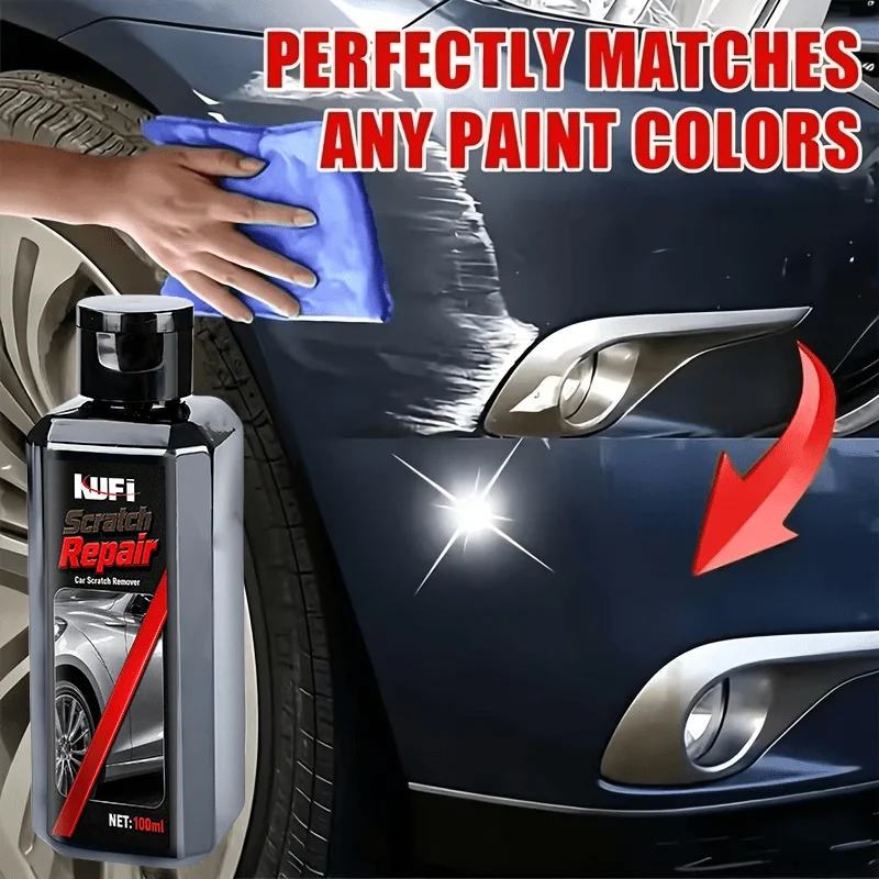Car Scratch Repair Wax, Quickly Removes Swirl Marks & Light Scratches, Suitable for All Car Colors, Easy Wipe-Away Finish