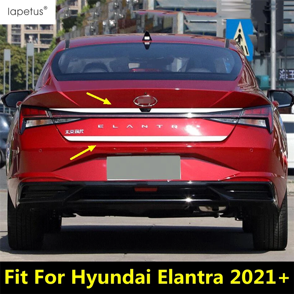 

Stainless Steel Rear Trunk Lid Tailgate Boot Protection Strip Cover Trim Car Accessories Exterior For Hyundai Elantra 2021 2022