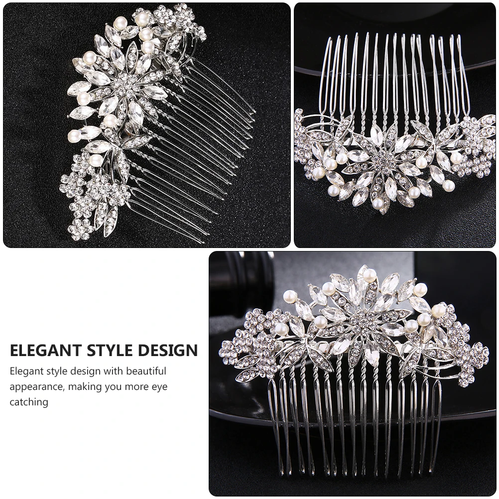 

Shiny Rhinestone Hair Combs Elegant Alloy Headwear for Women Beautiful Appearance Wedding Bridal Party Accessories