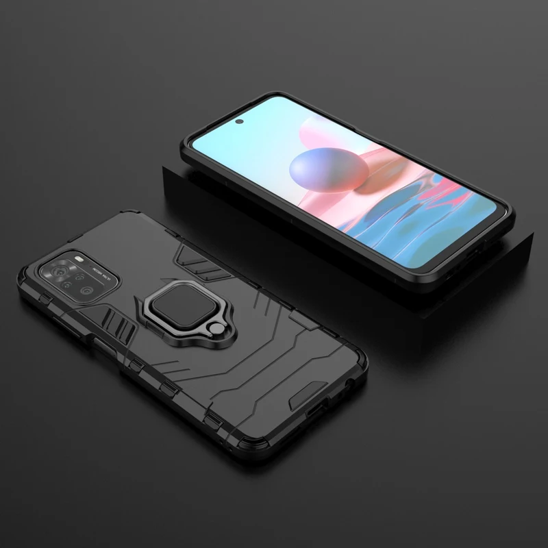 Shockproof Stand Ring Armor Case For Xiaomi Poco M5S Covers PocoM5S M5 S Car Bracket Adsorption Light Slim Cover Poco M5S Cases