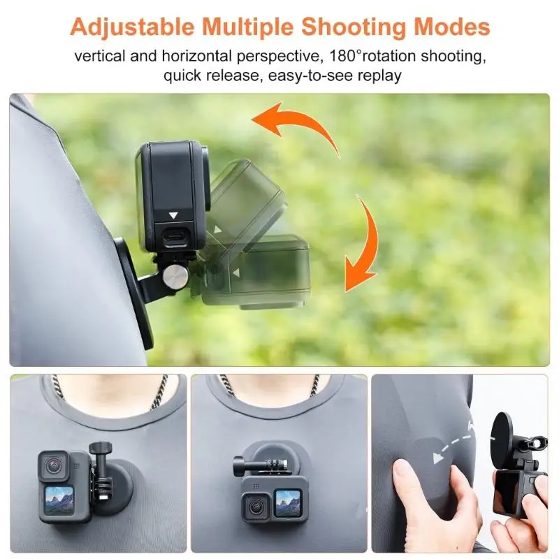 حامل الأشرطة المستقرة حامل الكاميرا المرفق المغناطيسي تعديل زاوية متعددة للعمل 83CF