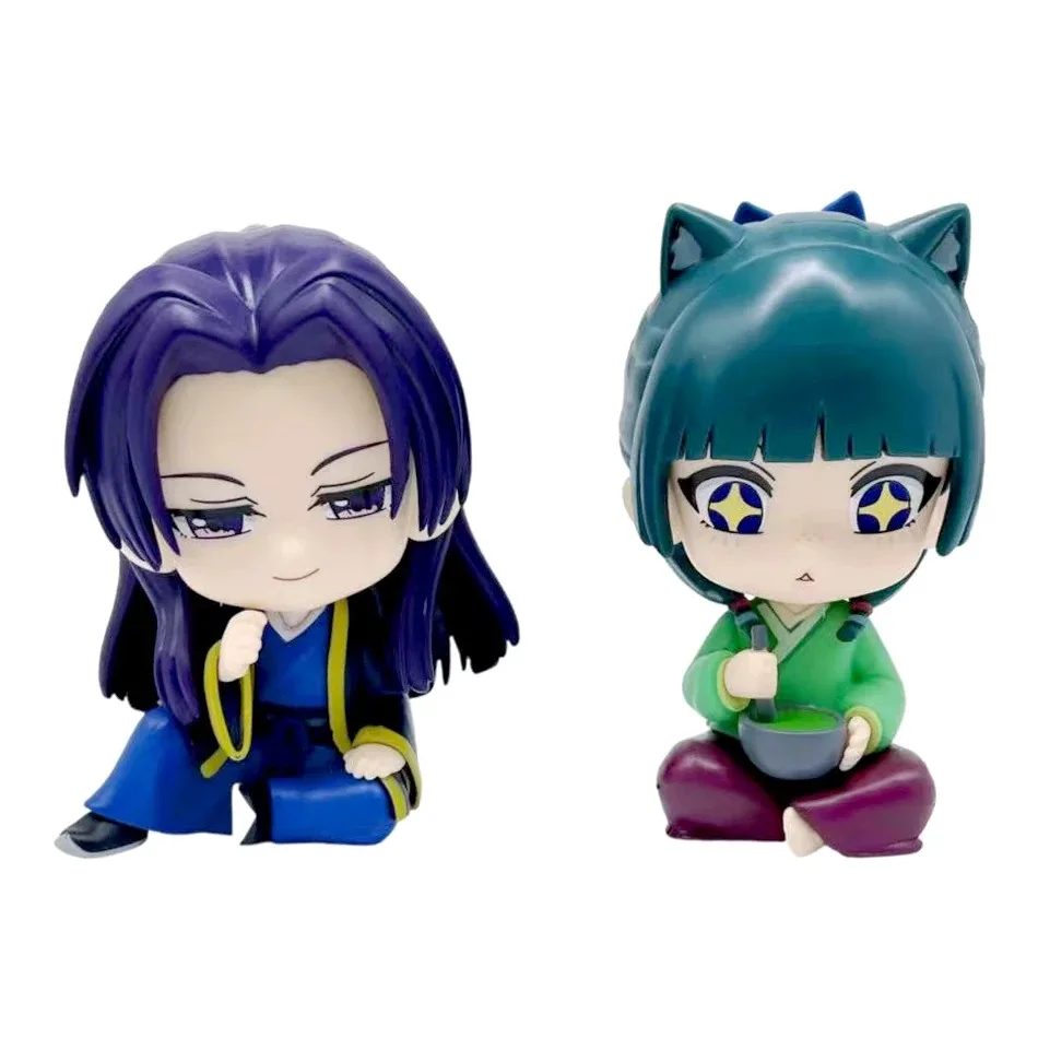 ホットアニメ薬局日記マオマオ Jinshi ミニフィギュアアニメ周辺かわいい座っているおもちゃデスクトップ車の装飾品モデルギフト