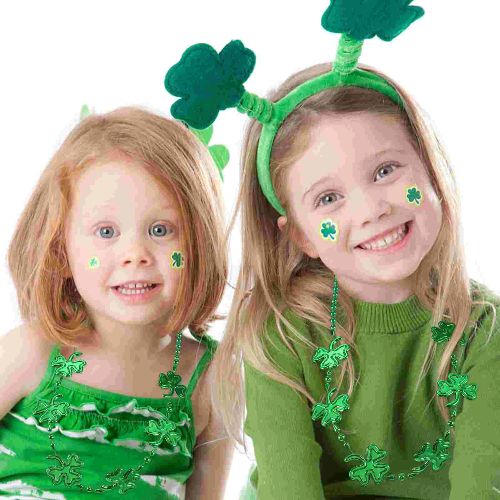 3 Pcs St Patrick Day Shamrock Necklace Plastic Bead Chain Festival Party Child Cosplay Premium Materials Craftsmanship Creative