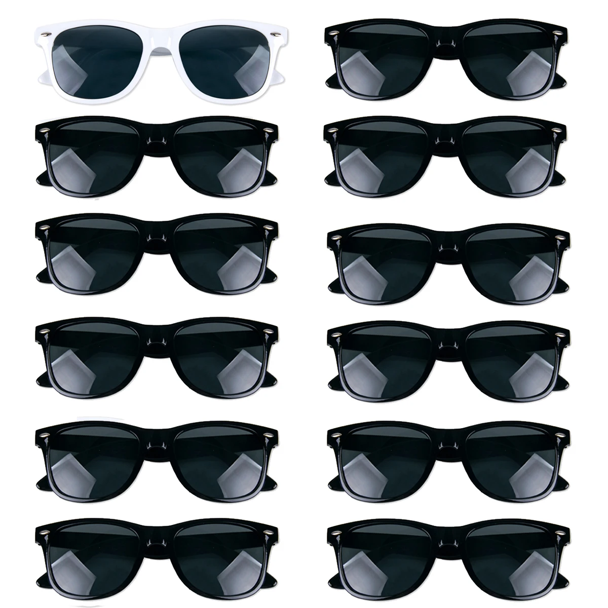 8-12pairs Zwart Vierkant Frame Zonnebril voor Vrouwen Mannen Bruid en Bruidegom Foto Bril Bruids Douche Vrijgezellenfeest decoratie