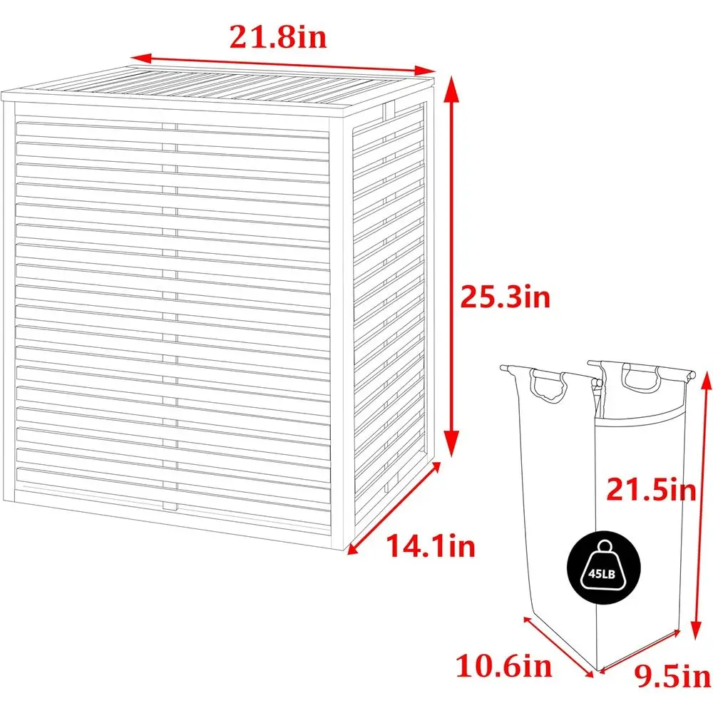 Laundry Hamper, oldable Hamper with Lid, 120L Large Bamboo Laundry Basket with Removable Liners Bags, Clothes Hampers or Laundry