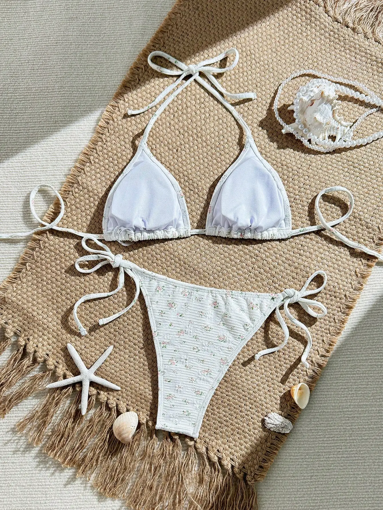 

Комплект бикини с цветочным принтом Ditsy для женщин, пляжный купальник для отпуска