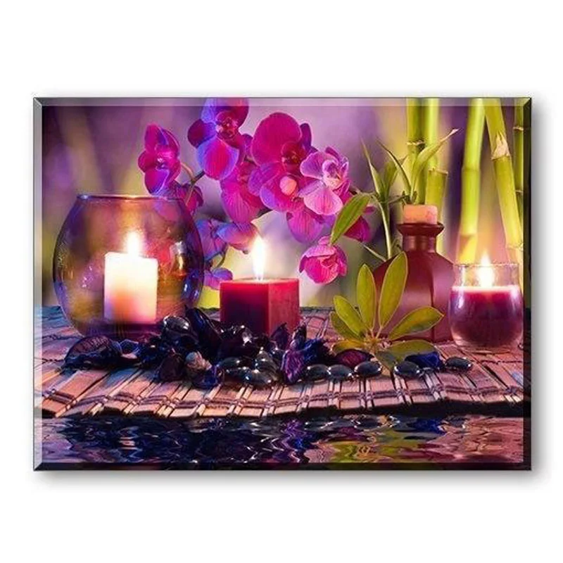 Zen SPA piedra verde bambú púrpura orquídea carteles imágenes lienzo pared arte decorativo decoración del hogar pinturas decoración de la sala de estar