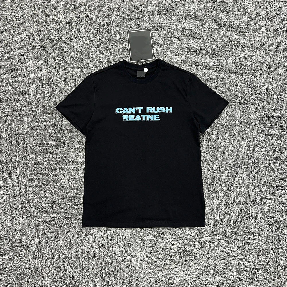 

SY-97 Хлопковая футболка унисекс с короткими рукавами Футболка для бега Летний спортивный костюм Футболка «Can't Rush Greatness» — черные повседневные спортивные топы