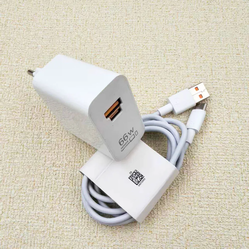 

Honor 70 80 90 SuperCharge 66 Вт EU USB A/C Быстрое зарядное устройство Адаптер питания для Magic 8 7 6 5 SE Pro VS2 V3 X9 X40 GT и кабель типа C 6A