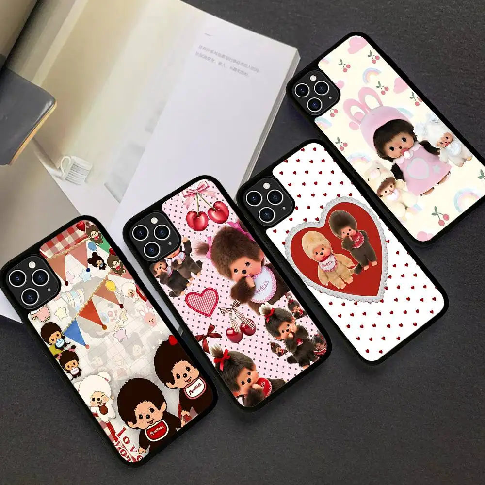 Niedliche M-monchhichis-s für iPhone 11 12 13 14 15 16 17 Pro Max Plus TPU+PC Stoßfeste Handyhüllen