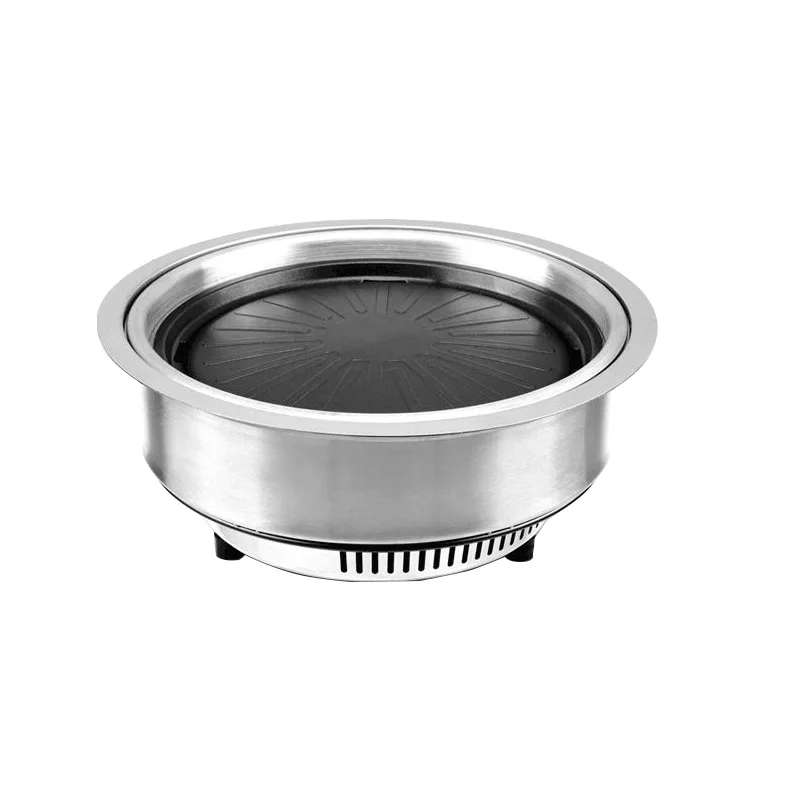 Commercial Barbecue Roast Cooker Korean BBQ Machine Electric Grill Smokeless Round Grilling Pan Parrilla Barbacoa Electrica