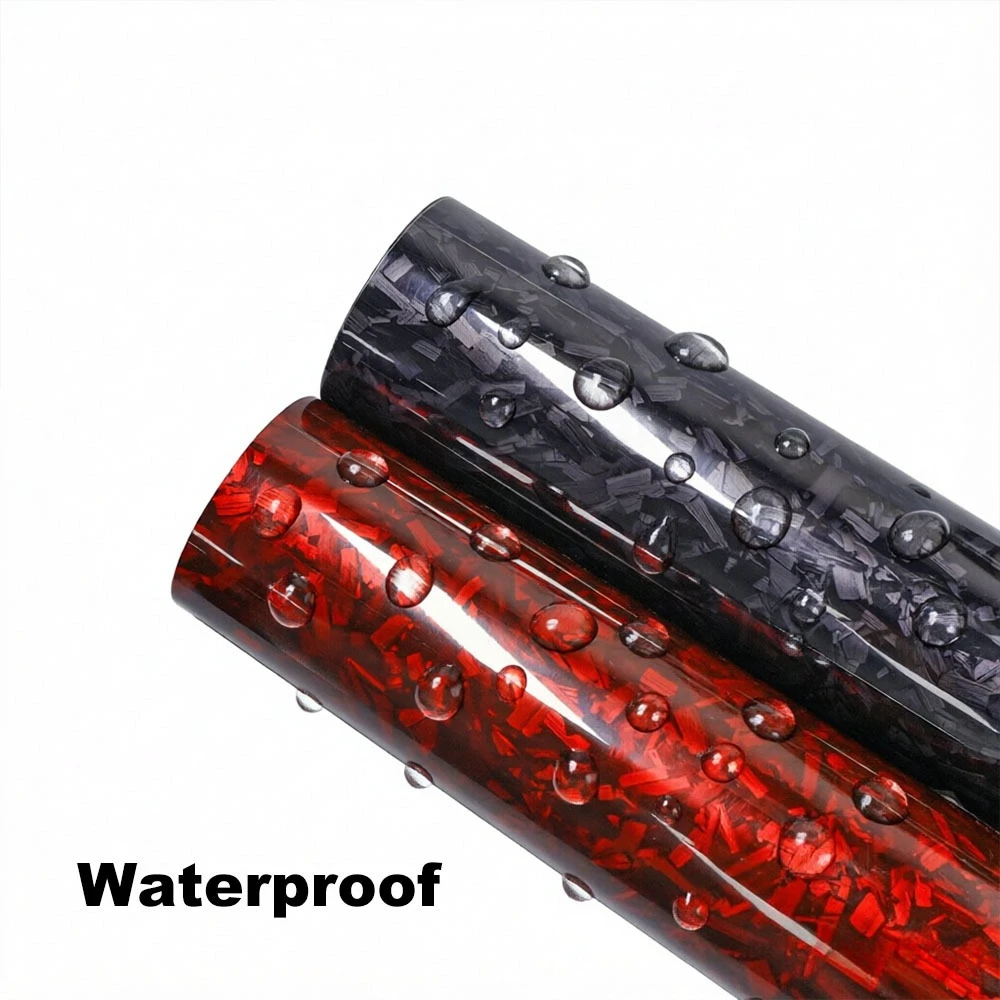 Forged Carbon Fiber Wrap Color Change Car Sticker PET Vinyl Film Bubble Free Wrapping Car Accessories Auto Self Adhesive Decals