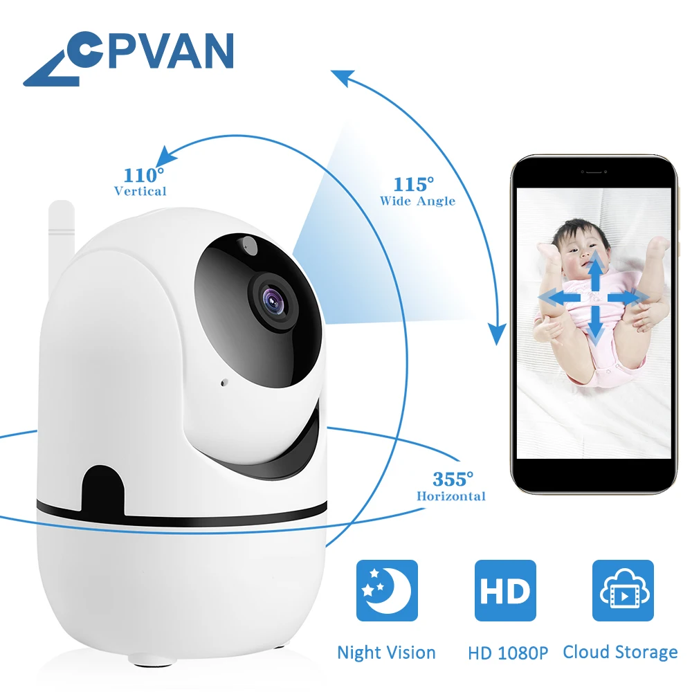 CPVAN Baby Monitor IP Camera HD 1080P Indoor Home Wireless Wifi Camera Security Night Vision Video Surveillance Camera видеоняня