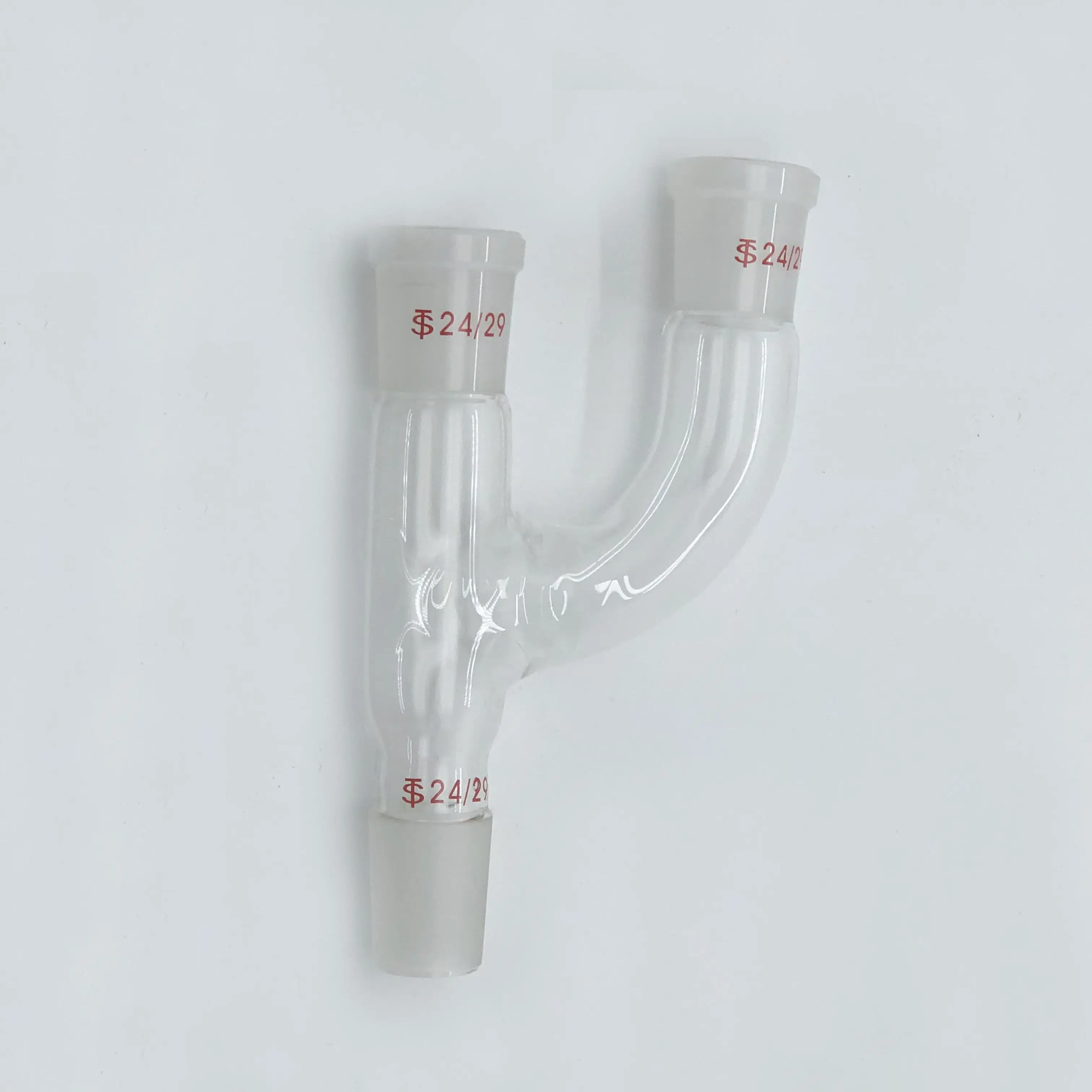 

14/23 19/26 24/29 29/32 Ground Joint 14/19/24/29mm Stopper Three Way Distillation Head Adapter Lab Glass Connector Tube