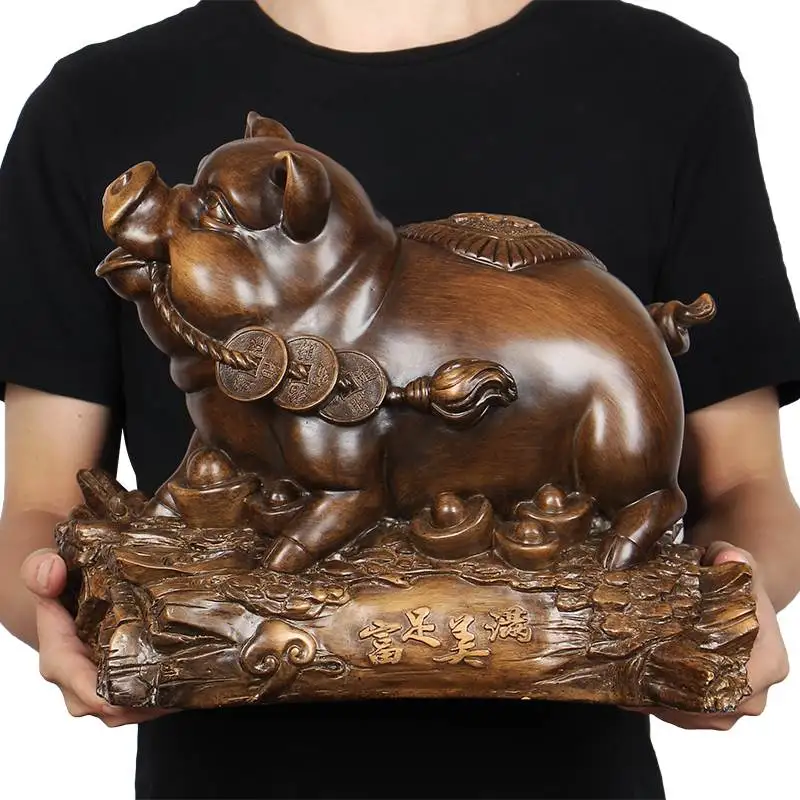 

LARGE # 2020 HOME Shop lobby decoration Business Money Drawing Good luck Propitious Fortune pig FENG SHUI Sculpture art Statue