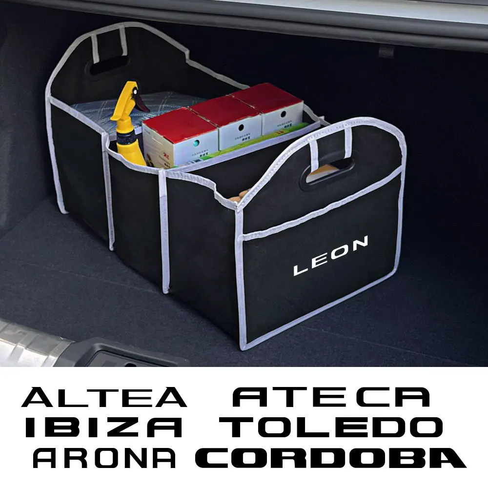 Car Trunk Storage Box Bag Auto Accessories For Seat Leon Ibiza Ateca Arona Cordoba Toledo Altea Alhambra Arosa Exeo Mii Tarraco