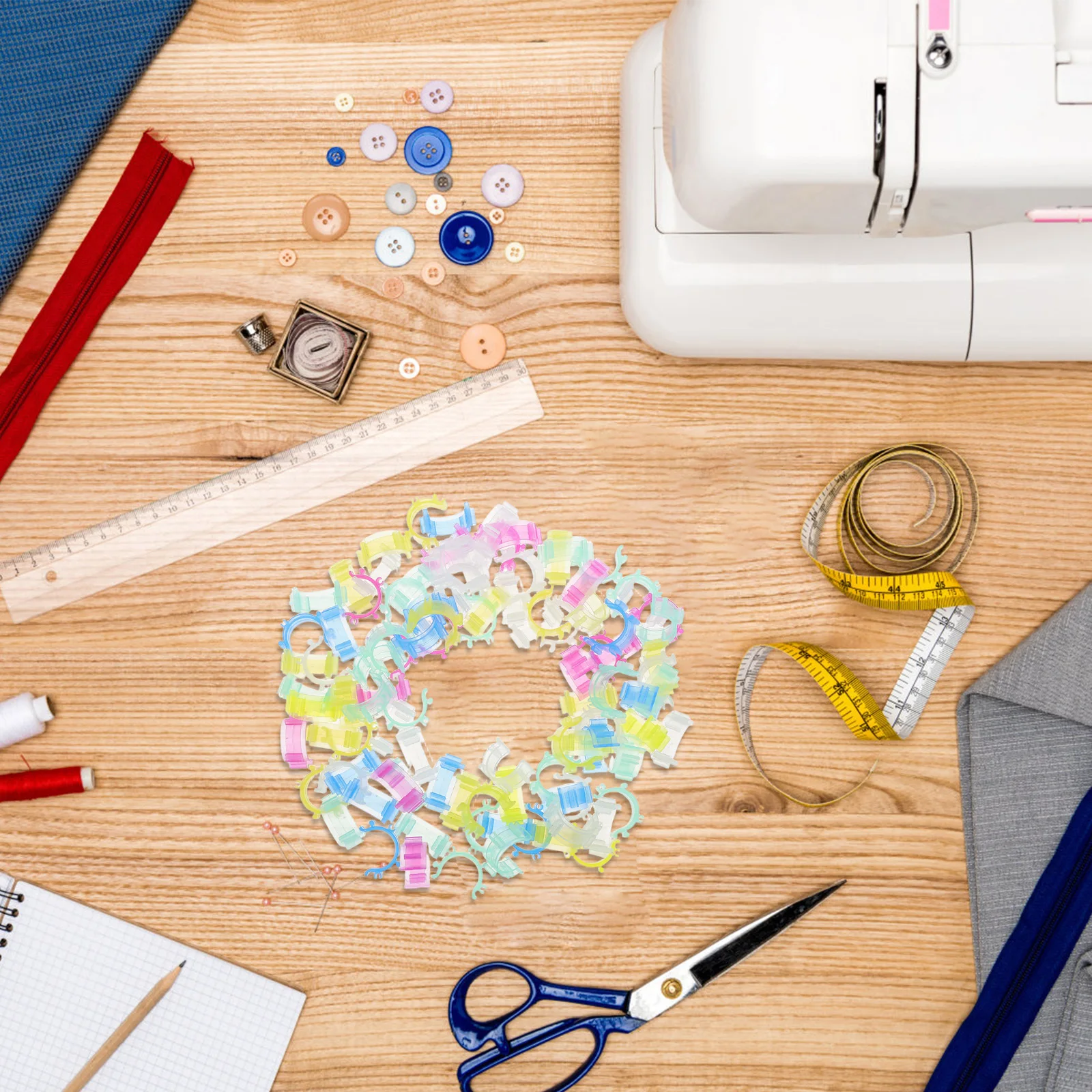 

100pcs Bobbin Clips Fixed Holder Anti-Tangle Sewing Thread Organizer For Home Industrial Machines Silicone Retaining Rings