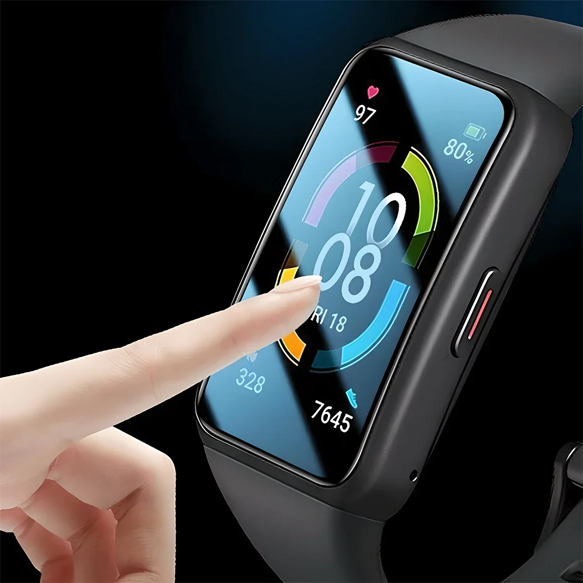 Zakrzywione szkło hartowane 9D do Huawei Band 8 7 6 Pro Pełna osłona ekranu do smartwatcha Honor Band 6 Folia ochronna (nie szkło)