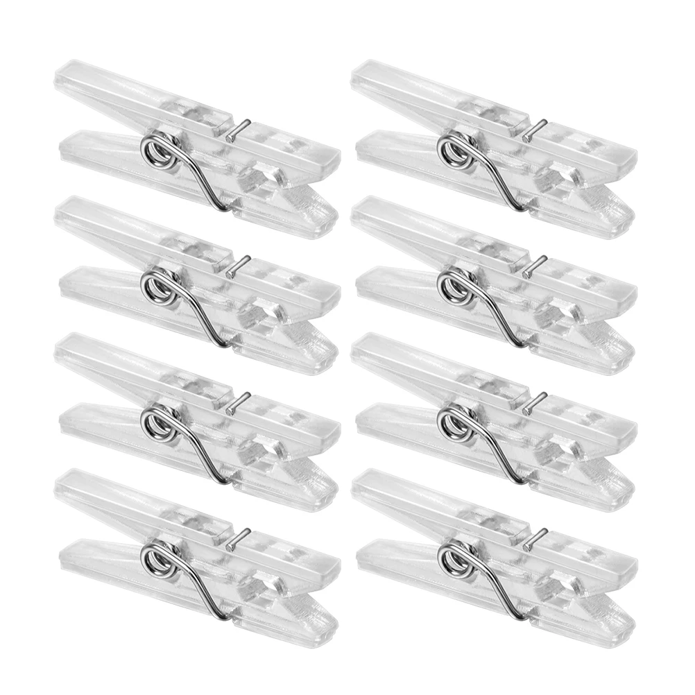 

100pcs Mini Clothespins Transparent Plastic Spring Hanging Clips For Clothes Line Bag Sealing Chip Bags Photo Display Tiny