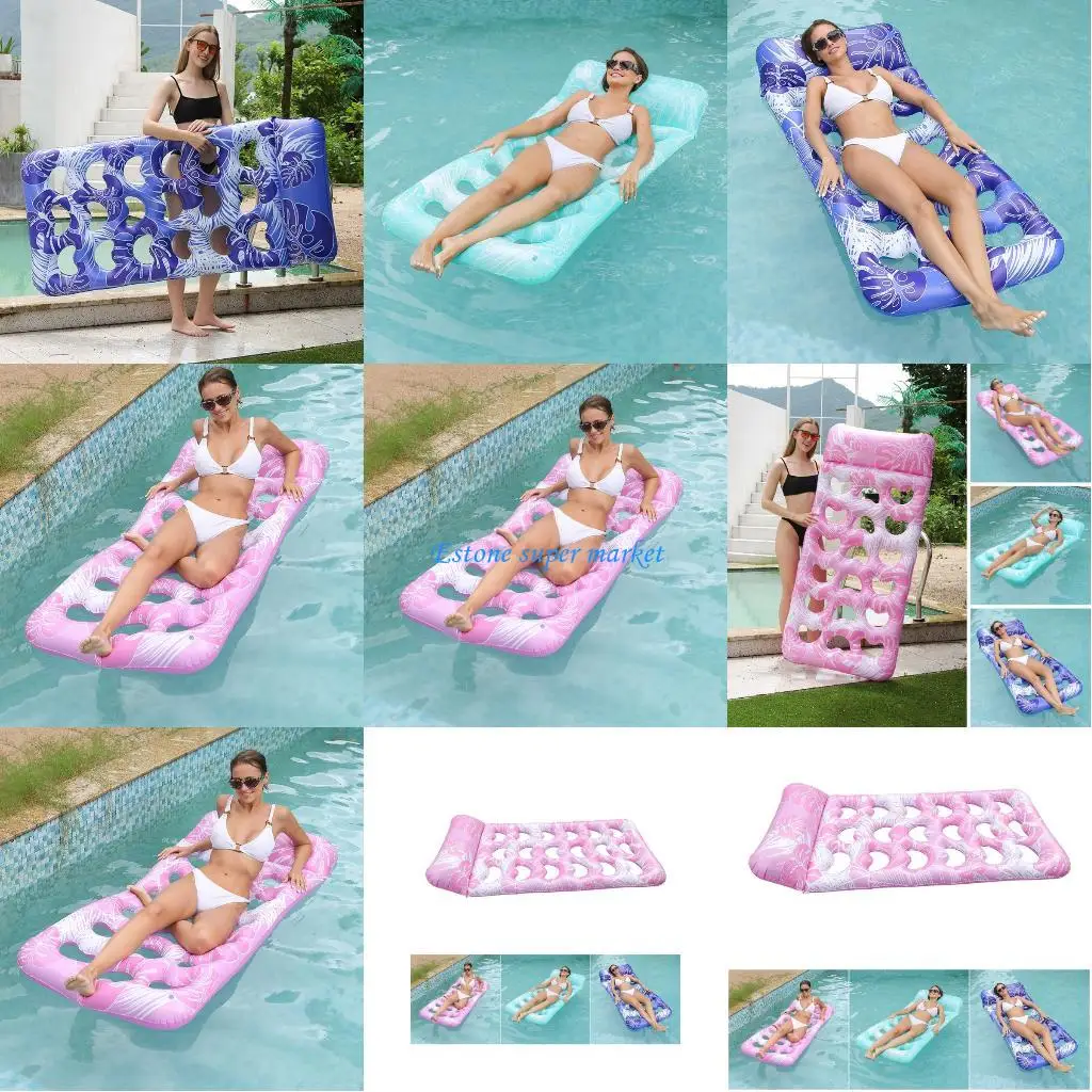 090B Übergroße aufblasbare Wasserliege mit Blattmuster aus verdicktem PVC für Erwachsene