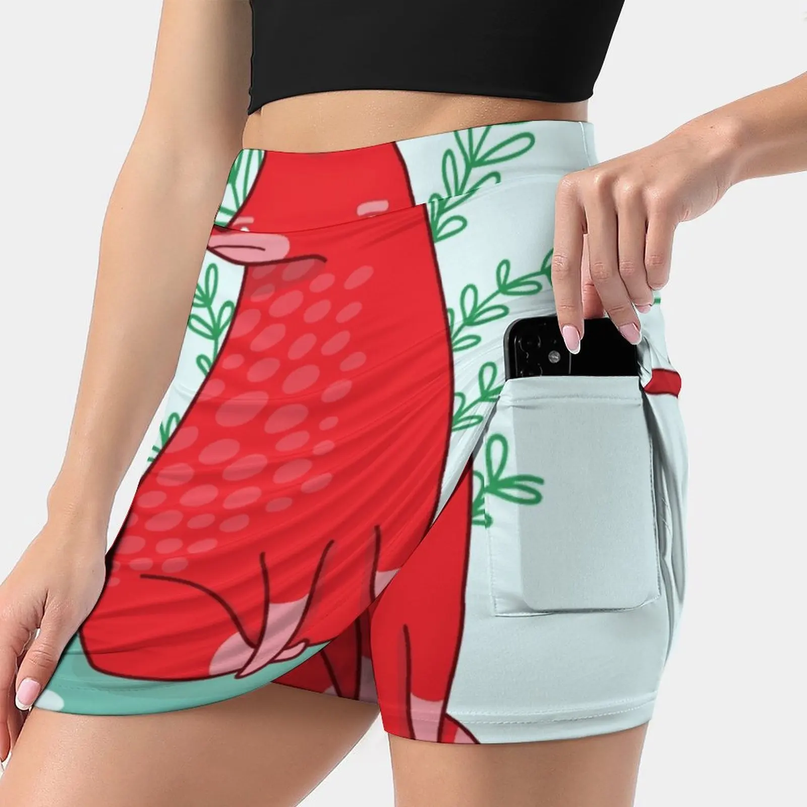 Big Red Dog Summer Women'Sshorts Skirt 2 In 1 Fitness Yoga Skirt Tennis Skirts Dog Red Dog Red Splash Cute Dots Green Jonas