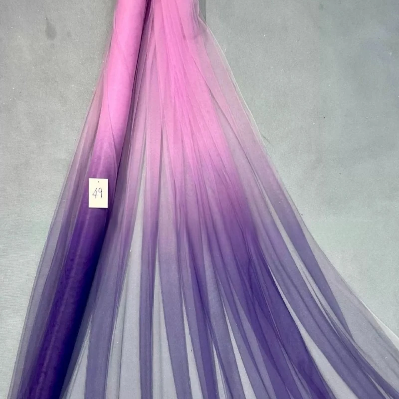5yard Graduated Colorful Tie Dyed Tulle Fabric with Gradient Colors Mesh Super Soft Ombre Tulle Net Lace for Prom Party Dress view 2